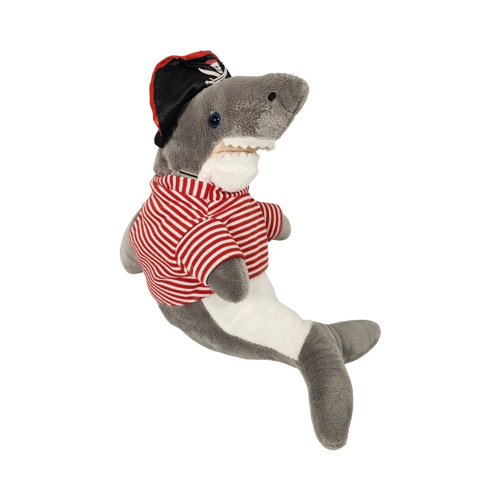 Wishpets Shark Plush Toy Pirate Shirt Striped Hat Stuffed Animal 2015‎
